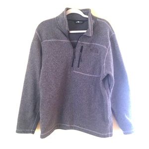 Grey North Face quarter zip with side pocket